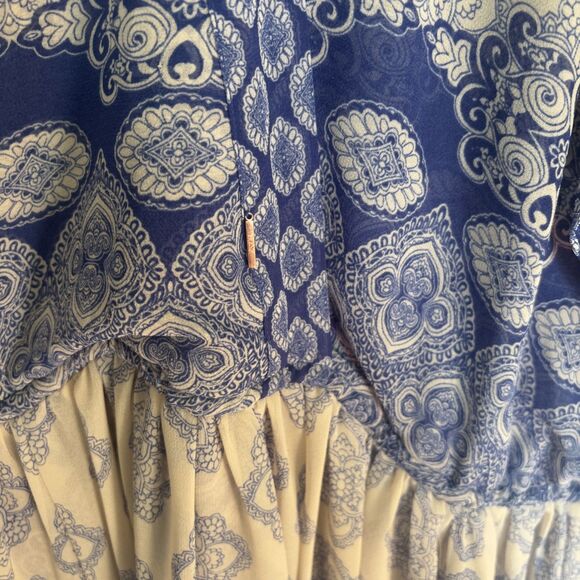 MISA Los Angeles Farah Cold-Shoulder Chiffon Maxi Size XS/S Romantic Boho - Picture 9 of 9